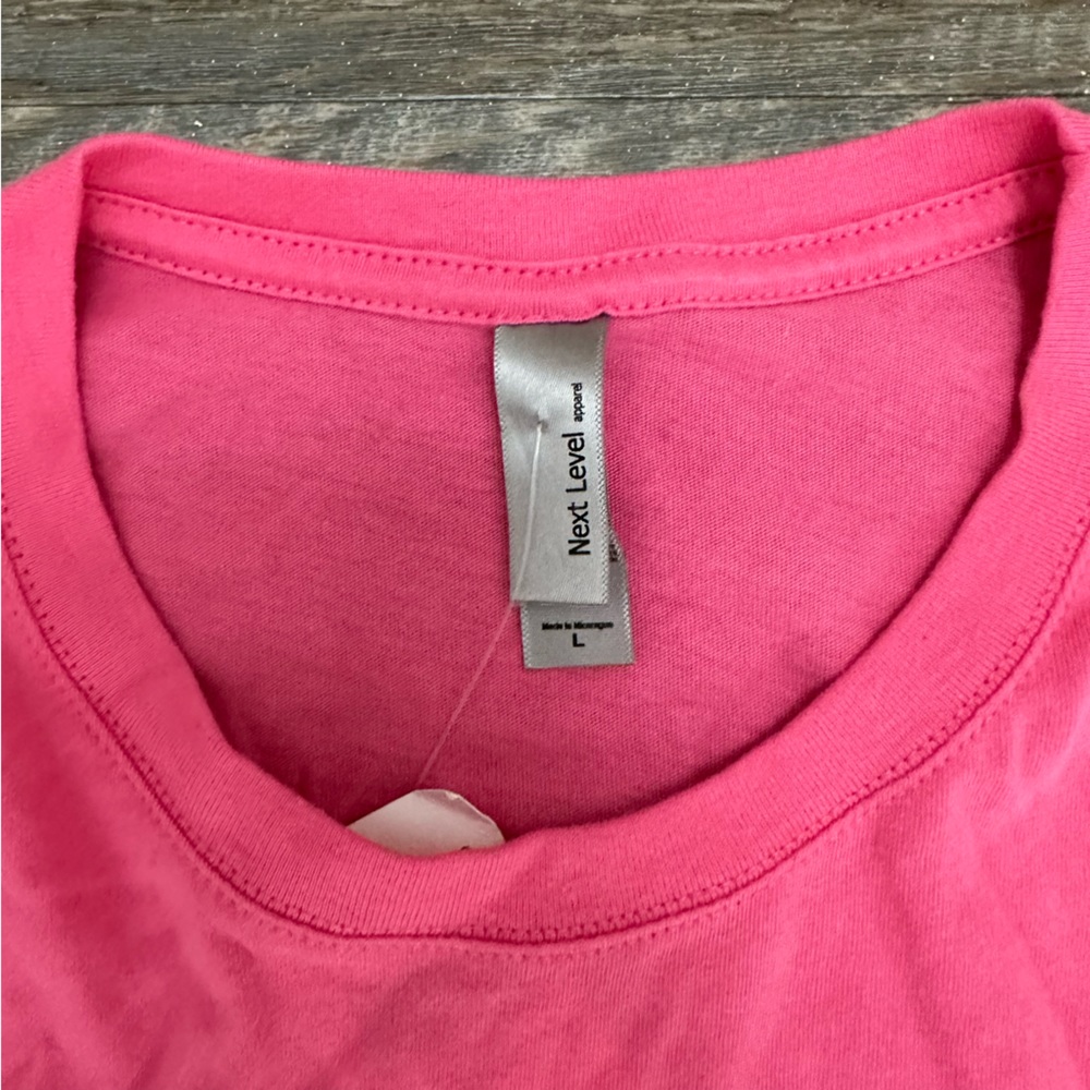 Women’s Short Sleeve Chicago Scoop Neck Hot Pink & Black T-Shirt - Size Large - Picture 2 of 6